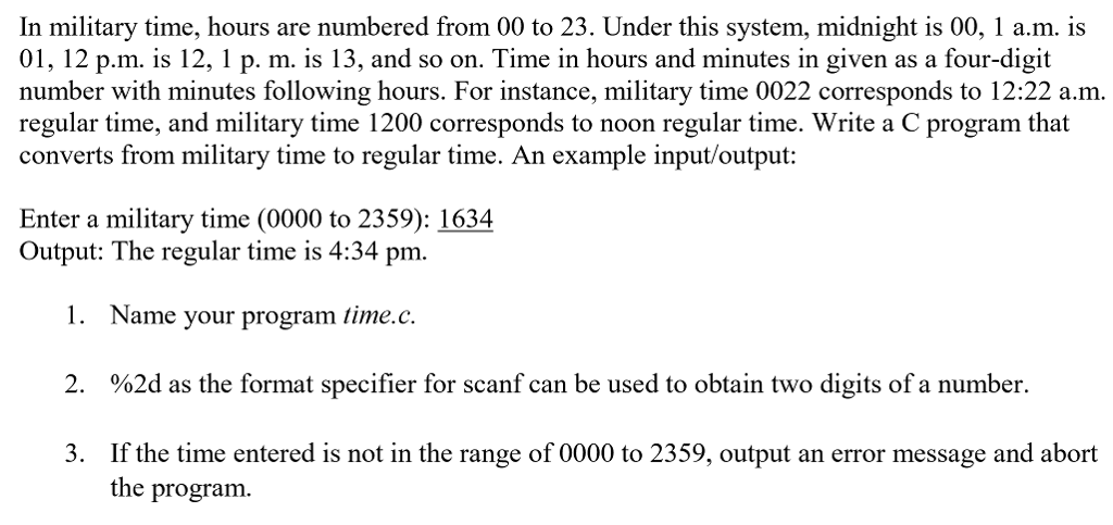 solved-in-military-time-hours-are-numbered-from-00-to-23-chegg