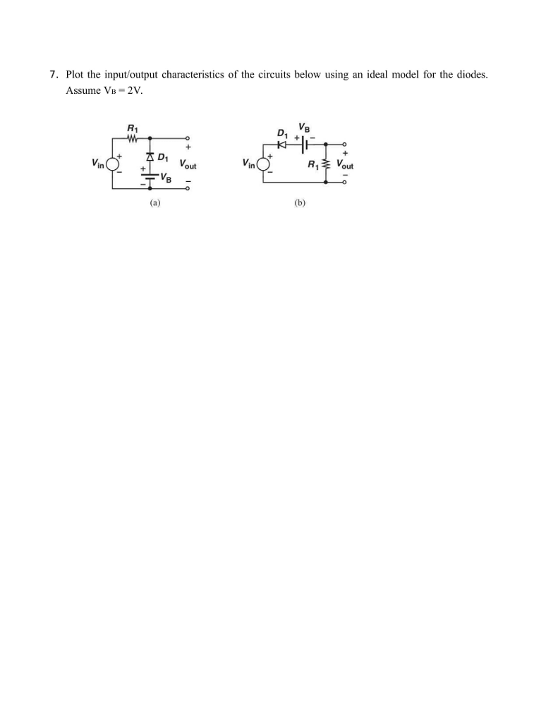 Solved Plot The Input/output Characteristics Of The Circuits | Chegg.com