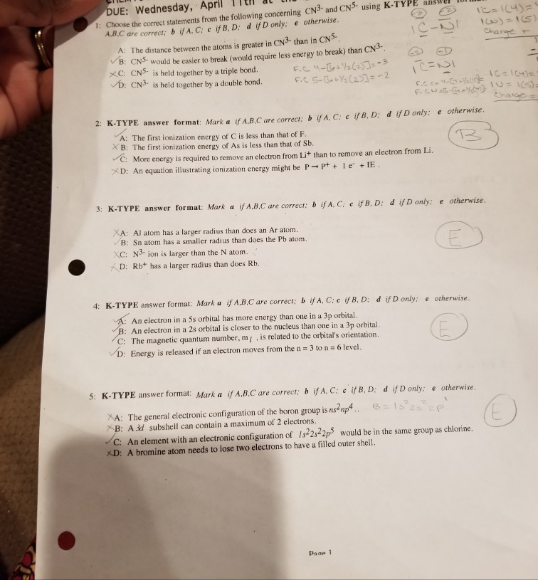 Solved UE Wednesday, April fi al 1 Choose the correct