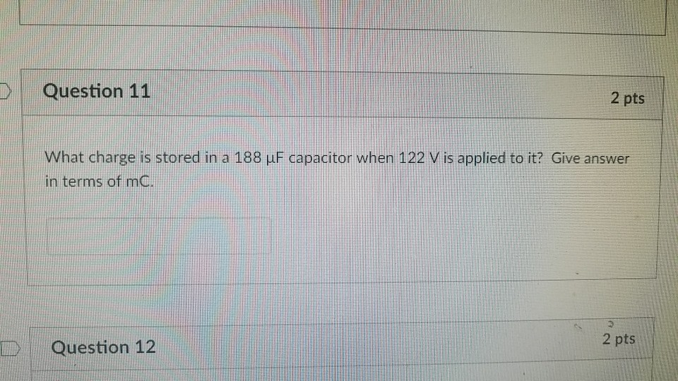 Solved What Charge Is Stored In A 188 Mu F Capacitor When Chegg