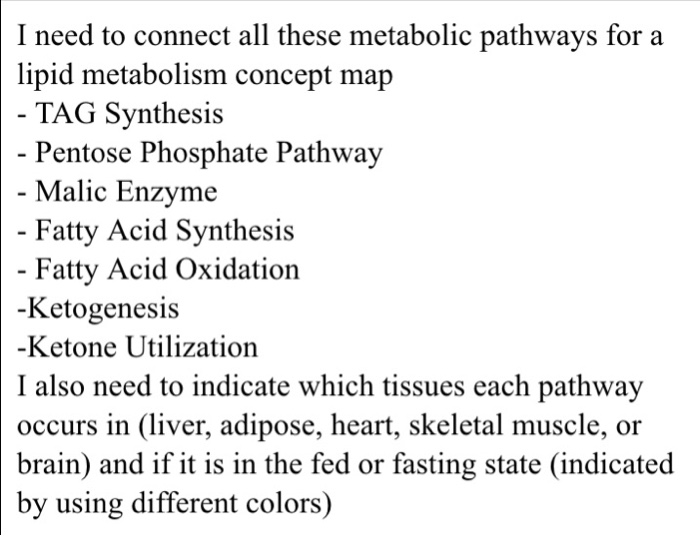 Solved I need to connect all these metabolic pathways for a