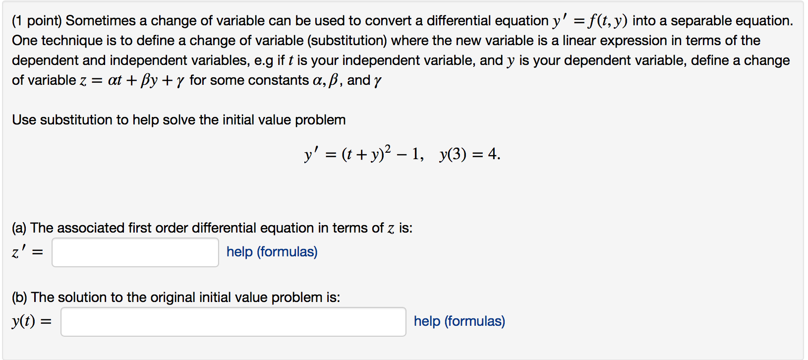 Variable Change Defini Solved Sometimes a change of variable can be used to convert | Chegg.com