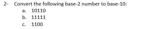 10110 base 2 to base 10