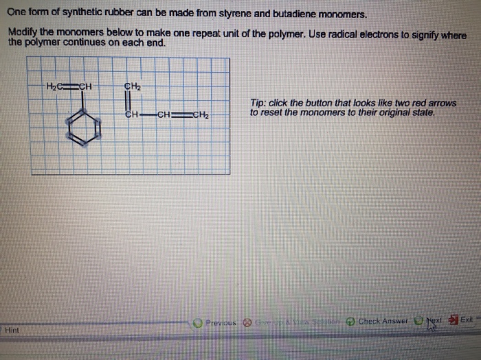 Solved One form of synthetic rubber can be made from styrene | Chegg.com