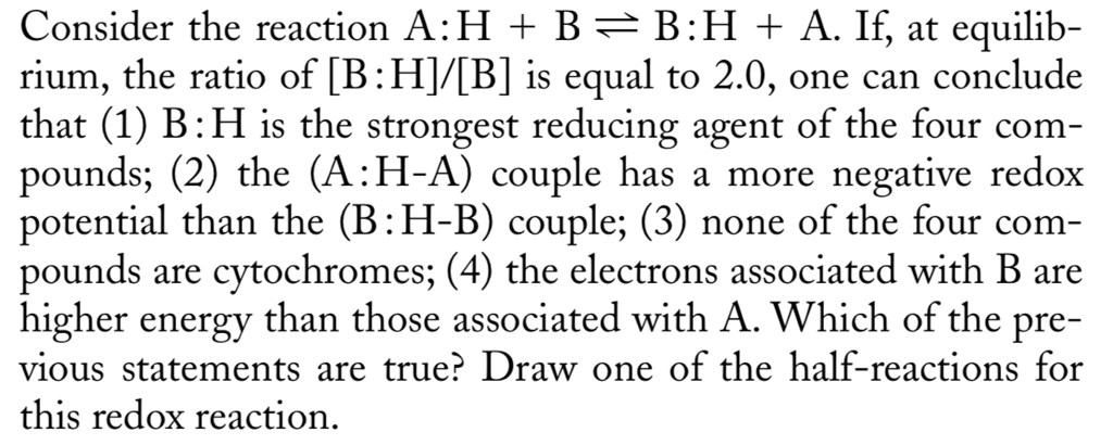 Solved Consider The Reaction A:H + B = B:H + A. If, At | Chegg.com