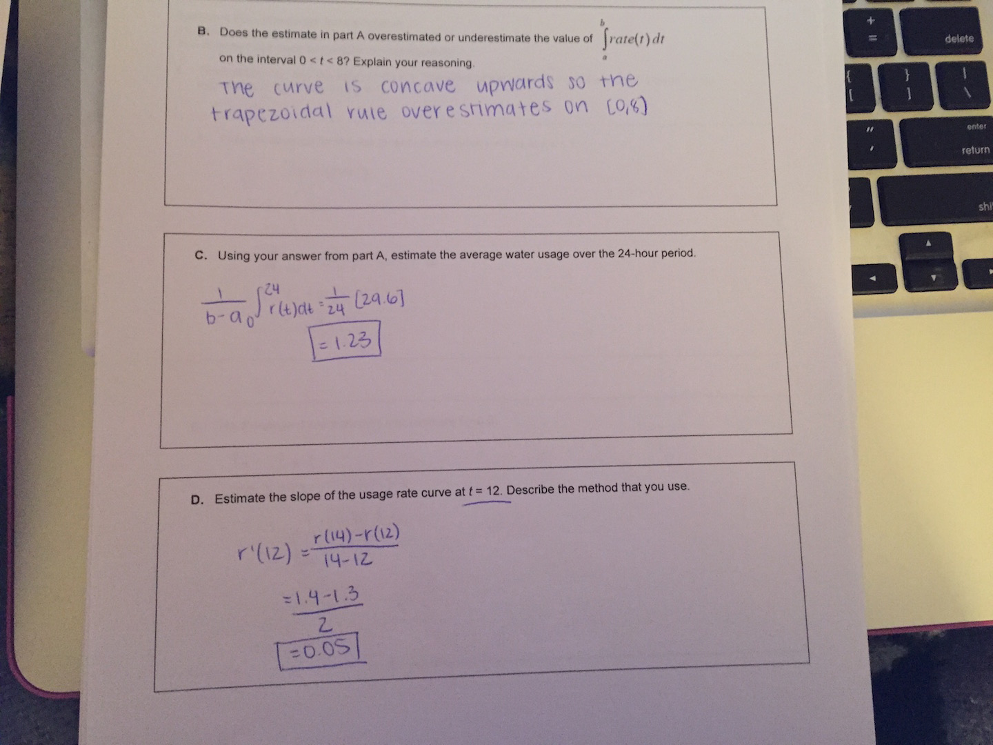 Solved Can someone check my Calculus work? I want to make | Chegg.com