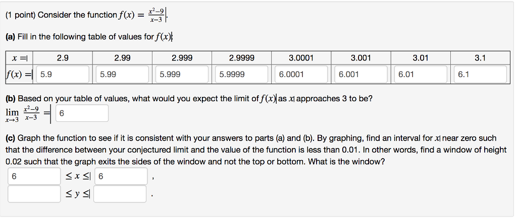 Solved (1 point) Consider the function fox) sin(3x) (a) Fill | Chegg.com