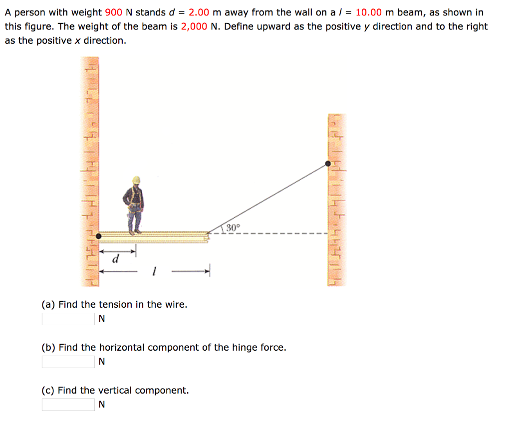 Solved A person with weight 900 N stands d = 2.00 m away
