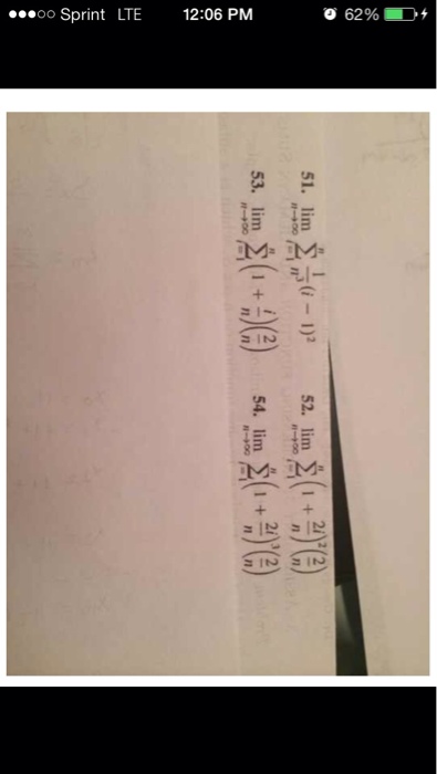 Solved 51. lim n right arrow infinity n sigma I =1 1/n^3 (I | Chegg.com