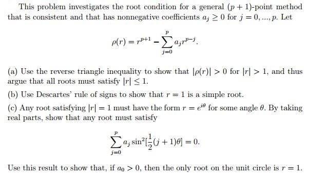 This problem investigates the squareroot condition | Chegg.com