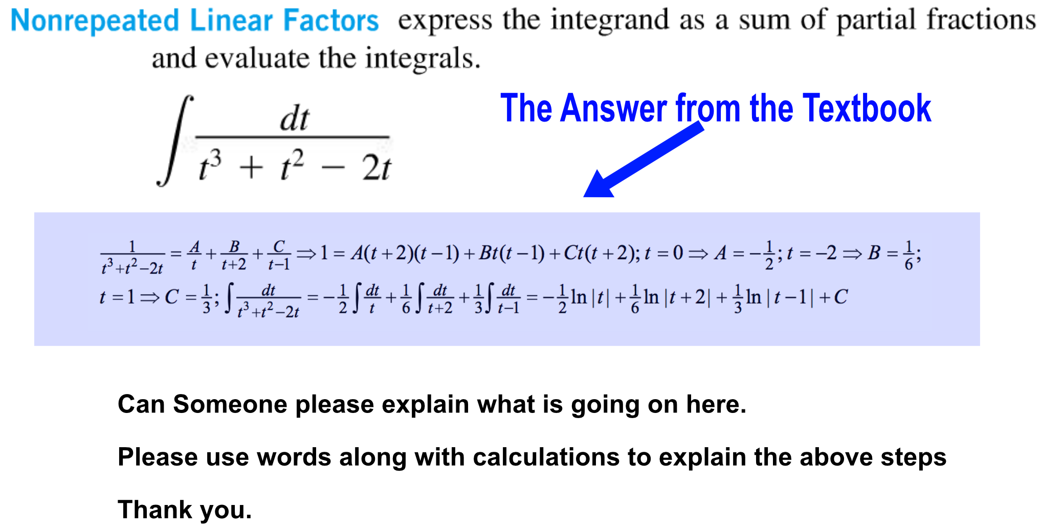 Solved nonrepeated linear factors express the integrand as a chegg