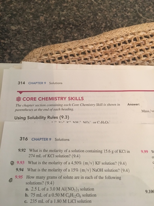 chemistry chapter 9 homework answers