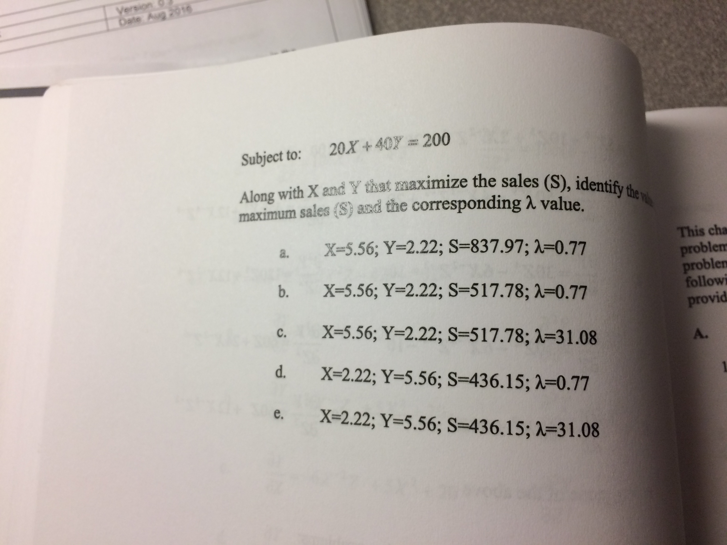 Solved Find the values of X and Y that maximize the | Chegg.com