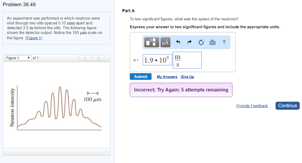 Solved Problem 38.49 Part A An experiment was performed in | Chegg.com