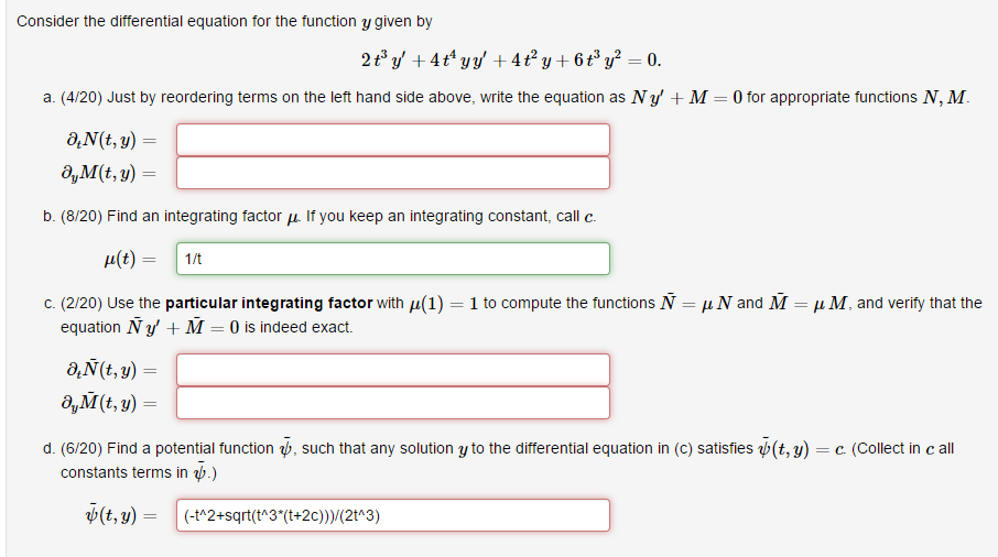 Solved Consider the differential equation for the function y | Chegg.com