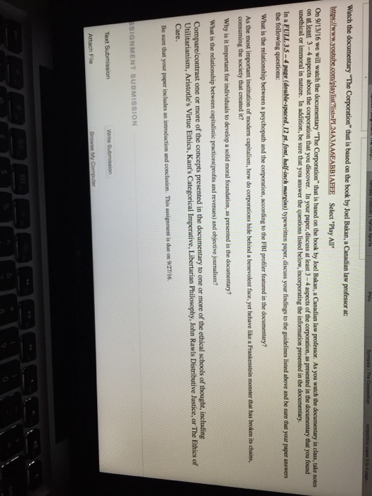 This is the about the corporation video I need help