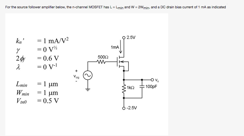 Mosfet source follower amplifier instruction