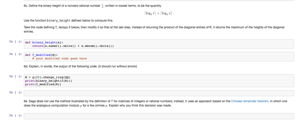 Problem 6: Linear algebra over Q Grading criteria: | Chegg.com