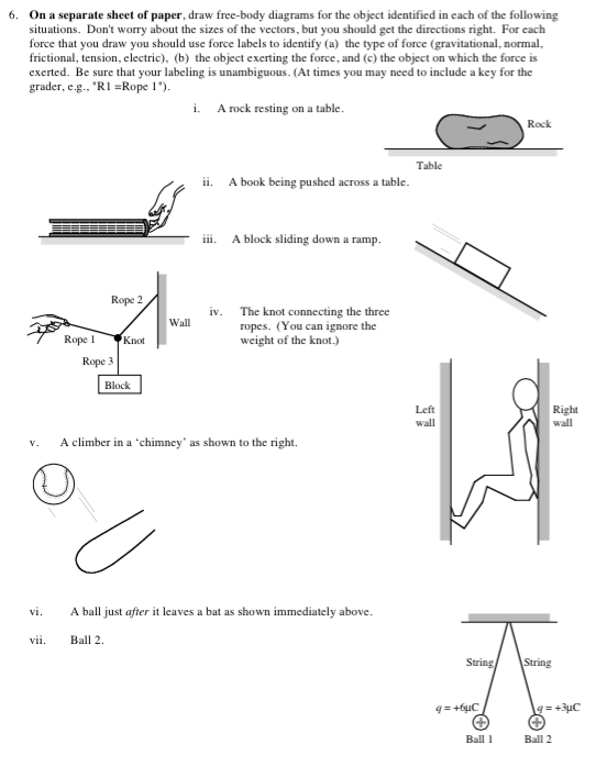 Solved 6. On a separate sheet of paper,draw free-body | Chegg.com