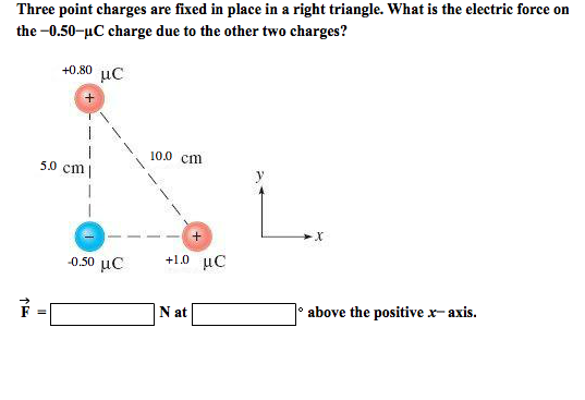 Solved Three Point Charges Are Fixed In Place In A Right | Chegg.com