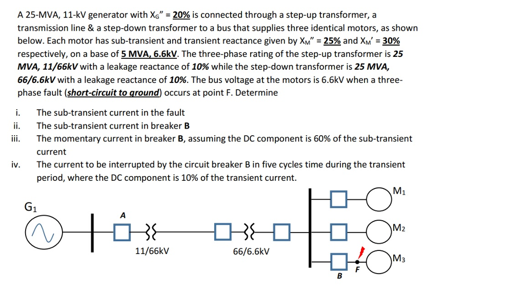 Solved A 25-MVA, 11-kV Generator With Xe"-20% Is Connected | Chegg.com