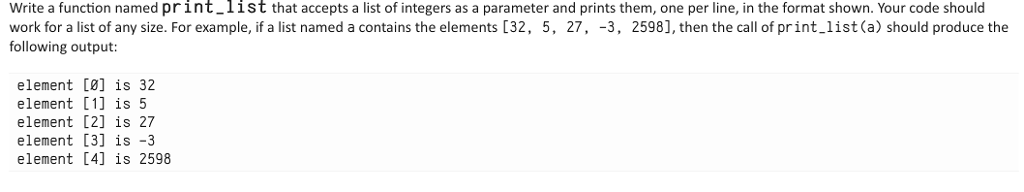 Solved Write a function named print.listthat accepts a list | Chegg.com