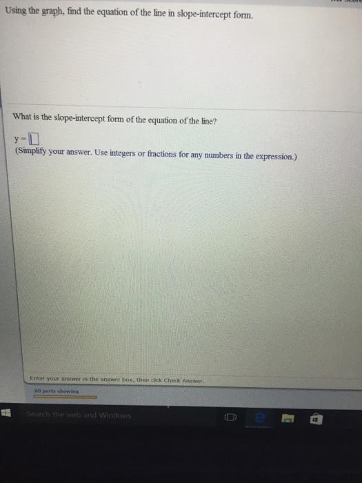 give equation of line from graph in slope intercept form