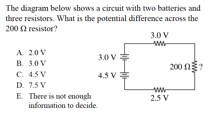 Solved The diagram below shows a circuit with two batteries | Chegg.com