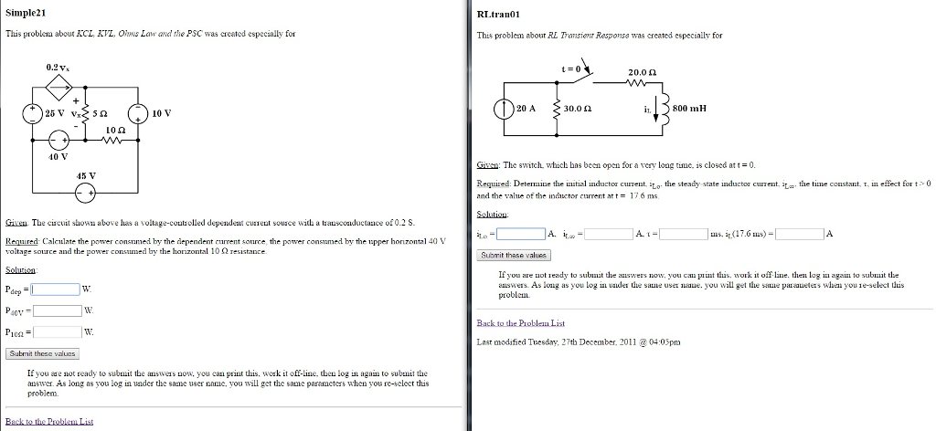 Solved This Problem About KCL, KVL, Ohms Law And The PSC Was | Chegg.com