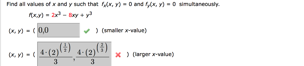 Solved Find all values of x and y such that x, y)-0 and | Chegg.com