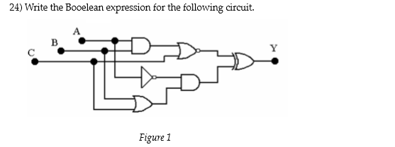 Solved 24) Write the Booelean expression for the following | Chegg.com