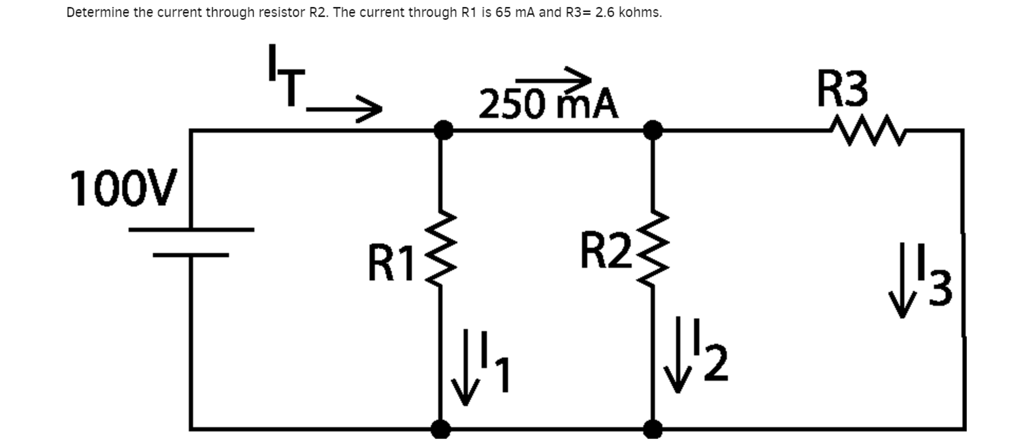 Solved Determine the current through resistor R2. The | Chegg.com