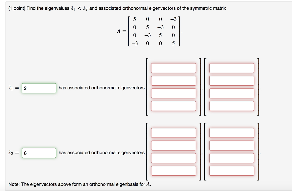 Solved Find The Eigenvalues Lambda_1