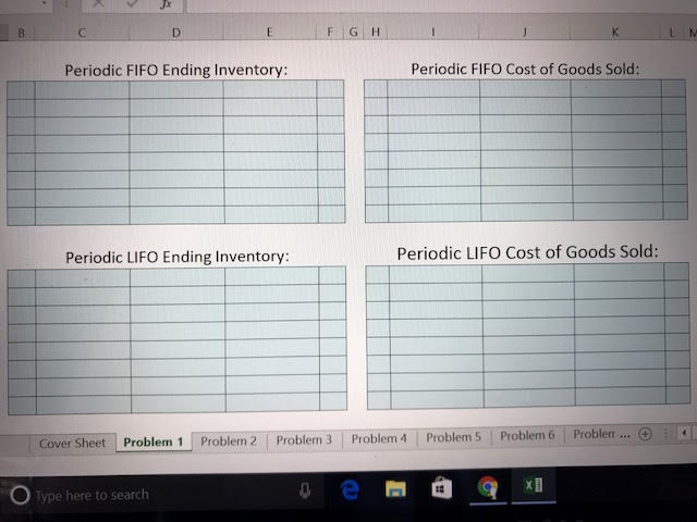 Solved F G H Problem 1- FIFO and LIFO Inventory Calculations | Chegg.com