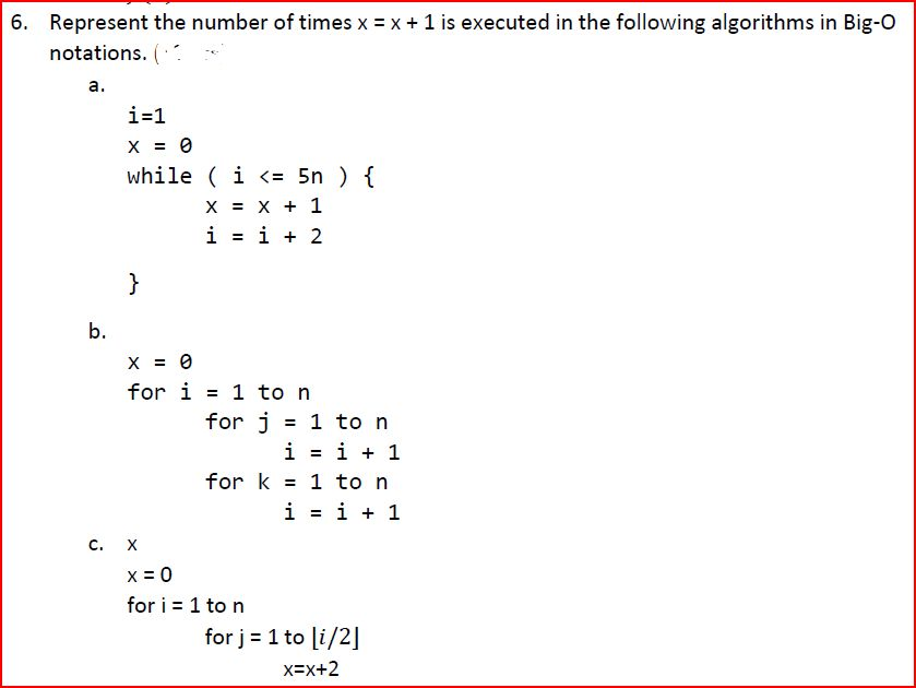 Solved Represent the number of times x = x + 1 is executed | Chegg.com