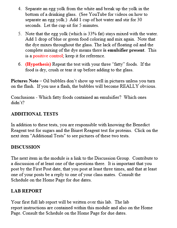 Solved Chemical Composition of Cells Experiment Instructions | Chegg.com