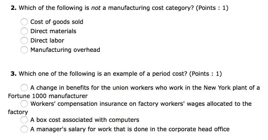 Which Of The Following Is Not A Manufacturing Cost Category