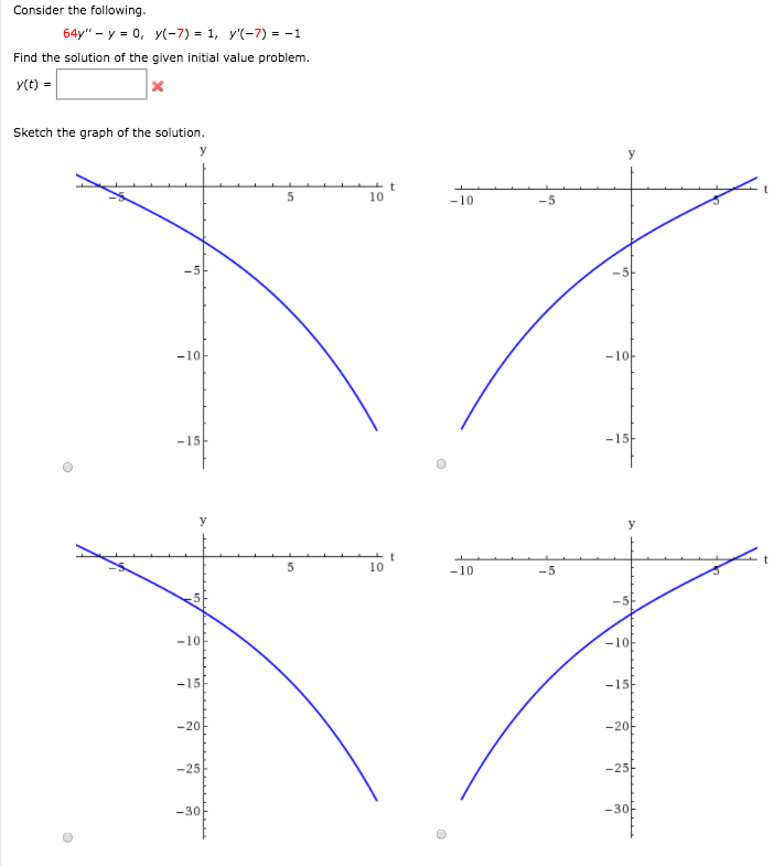 find the value of y when y 1 2 64