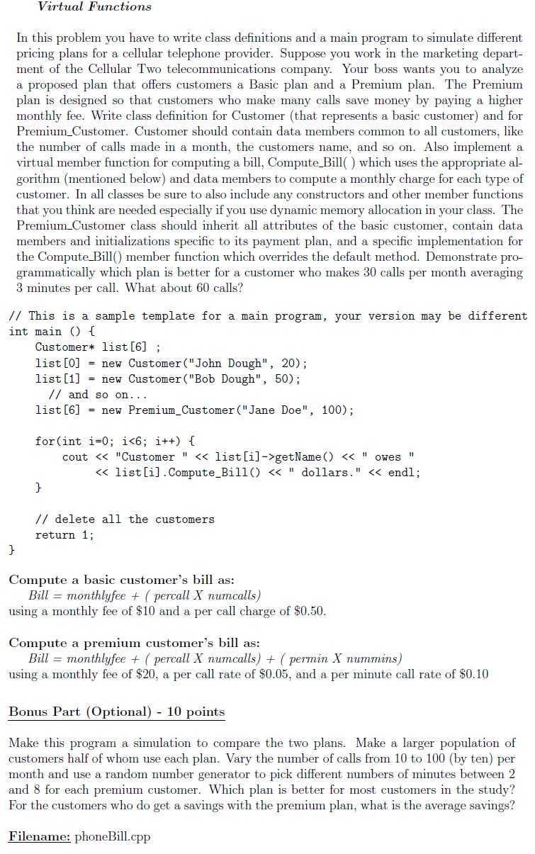 Solved In this problem you have to write class definitions | Chegg.com