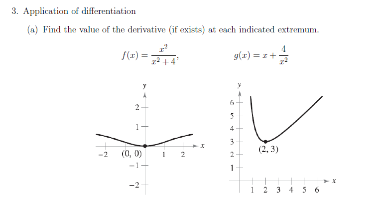 Solved 3. Application of differentiation (a) Find the value | Chegg.com