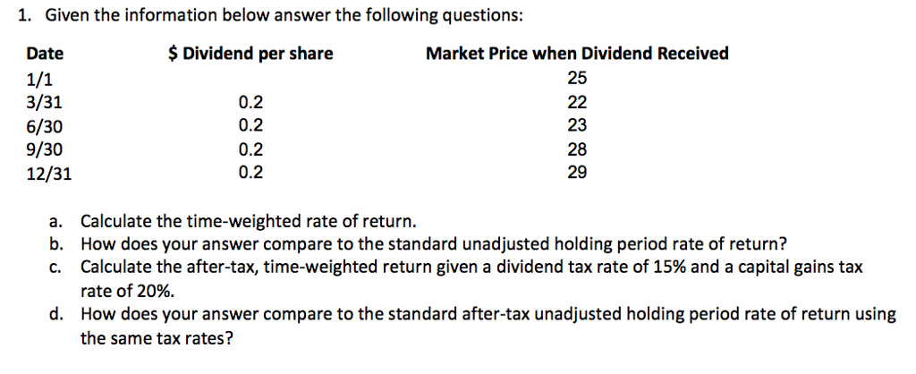 Solved 1. Given The Information Below Answer The Following | Chegg.com