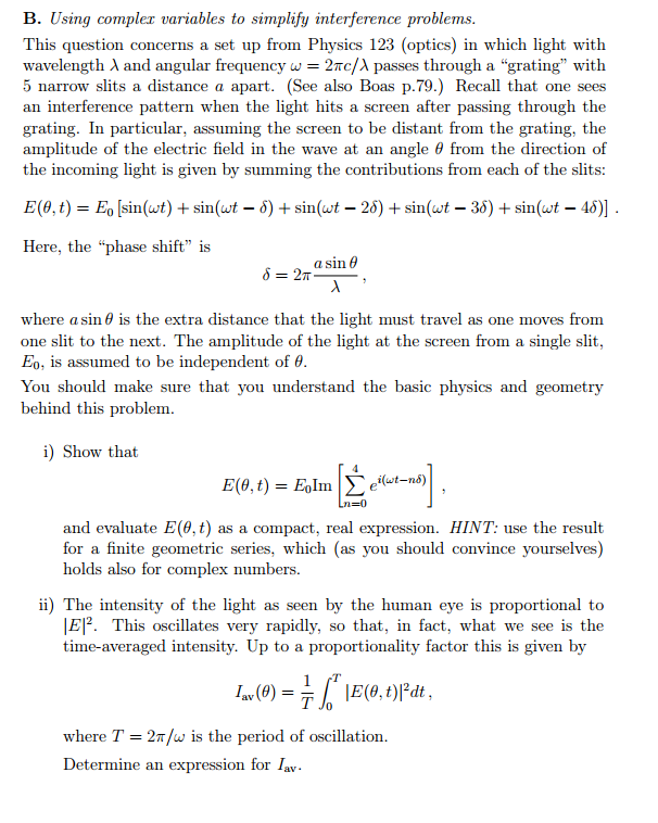 Solved This question concerns a set up from physics 123