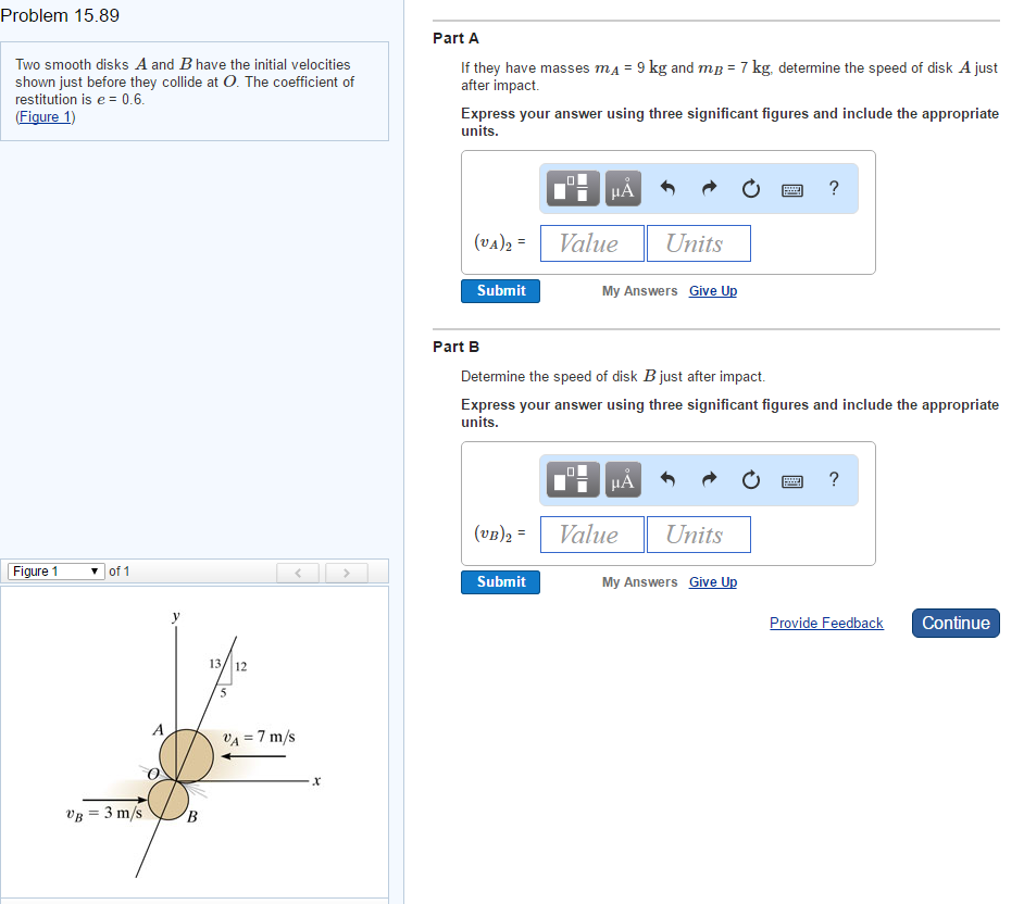 Solved Two smooth disks A and B have the initial velocities | Chegg.com