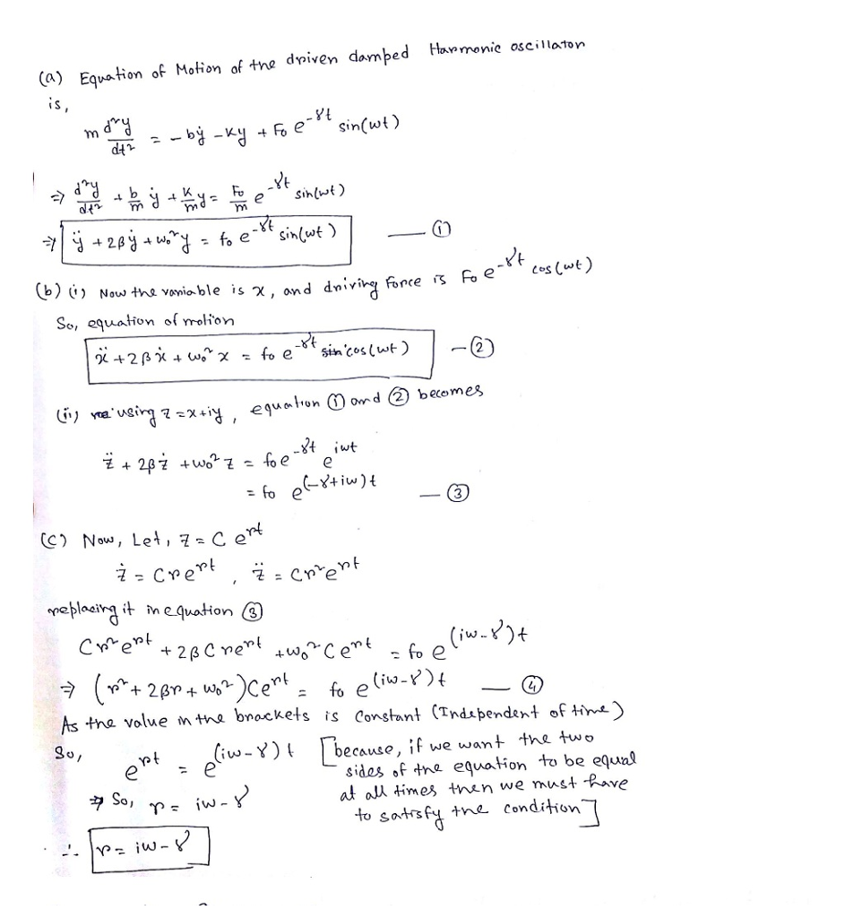 Solved A onedimensional harmonic oscillator with restoring