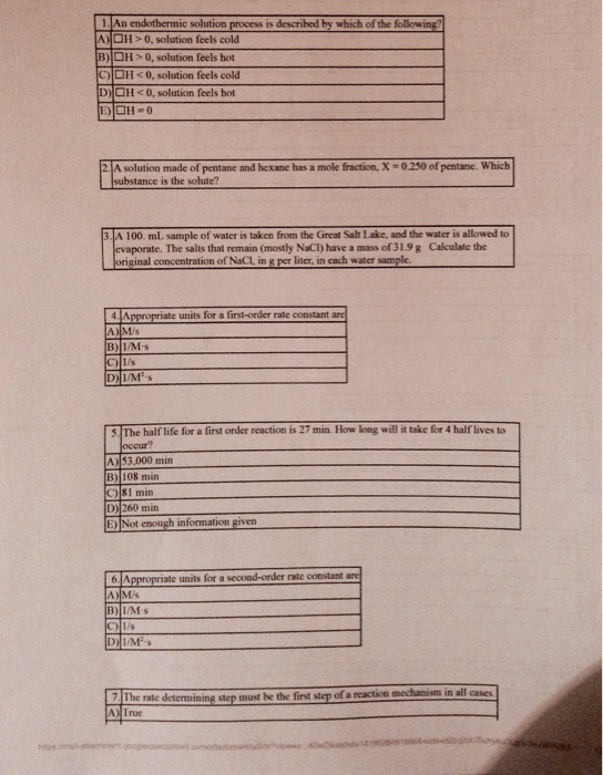 An endothermic solution is described by which of the