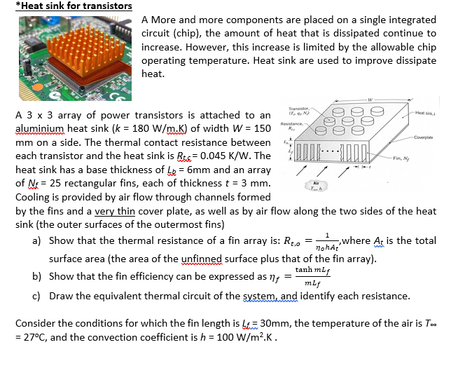 Heat sink for transistors A More and more components