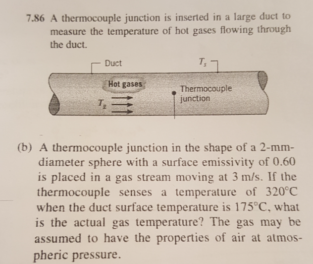 Solved 7.86 A thermocouple junction is inserted in a large