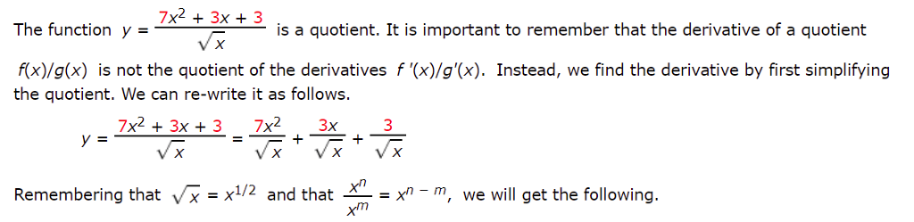 the quotient of 3 and x