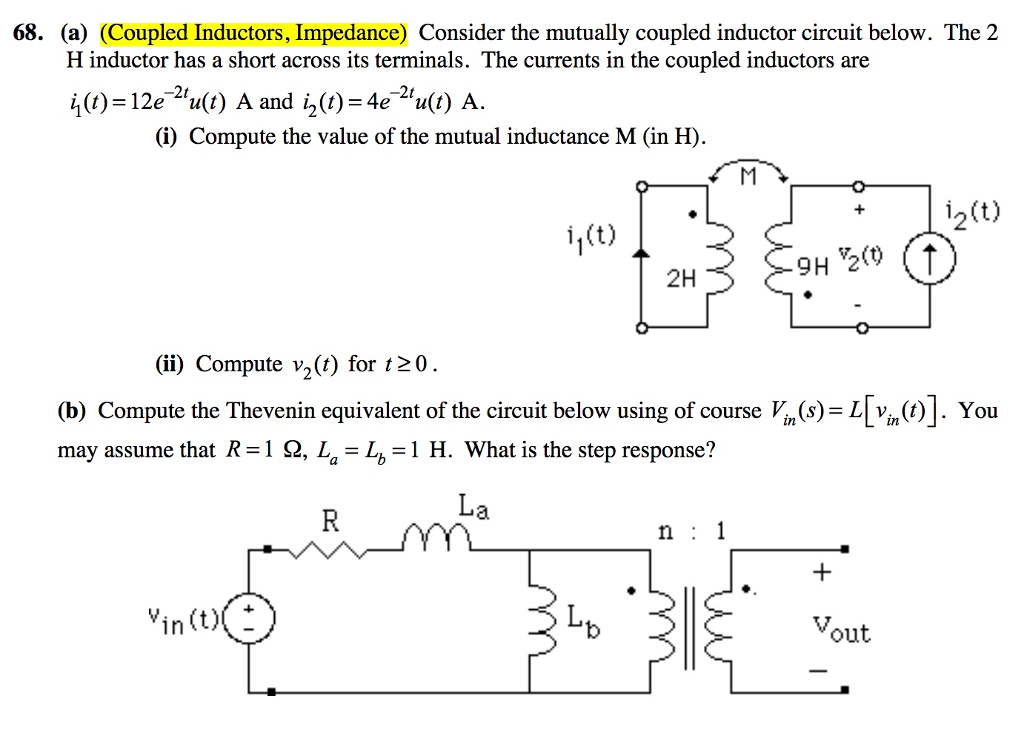 Solved 68. (a) (Coupled Inductors, Impedance) Consider the