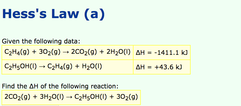 Solved Hess s Law a Given the following data C2H4 g Chegg